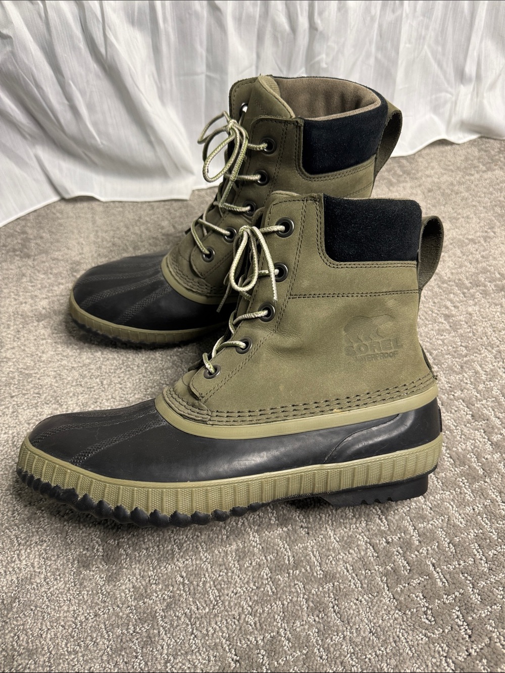 Sorel Men's Olive Green and Black Rain & Snow Boots